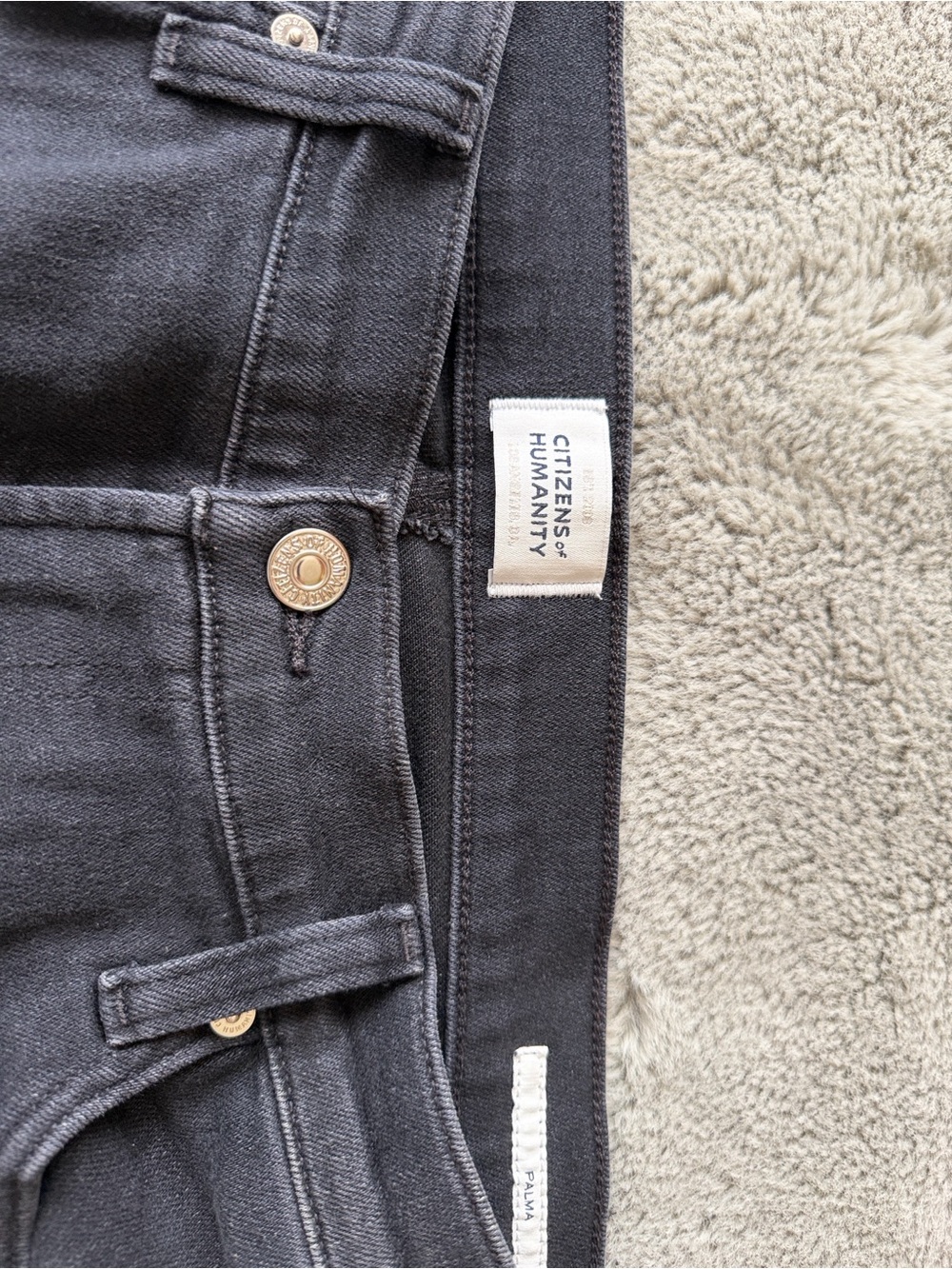Citizens of Humanity Charcoal Black Slim Denim Jeans - Picture 4 of 7